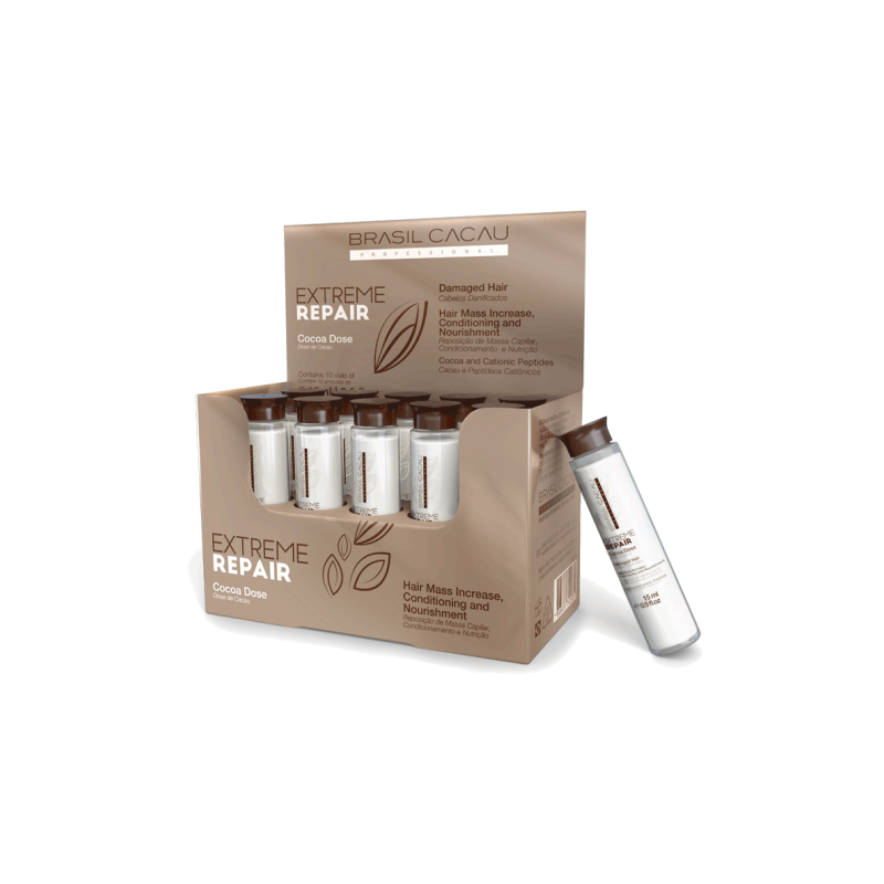 BRASIL CACAU EXTREME REPAIR CACAU DOSE 15ML B10 AMPOULES